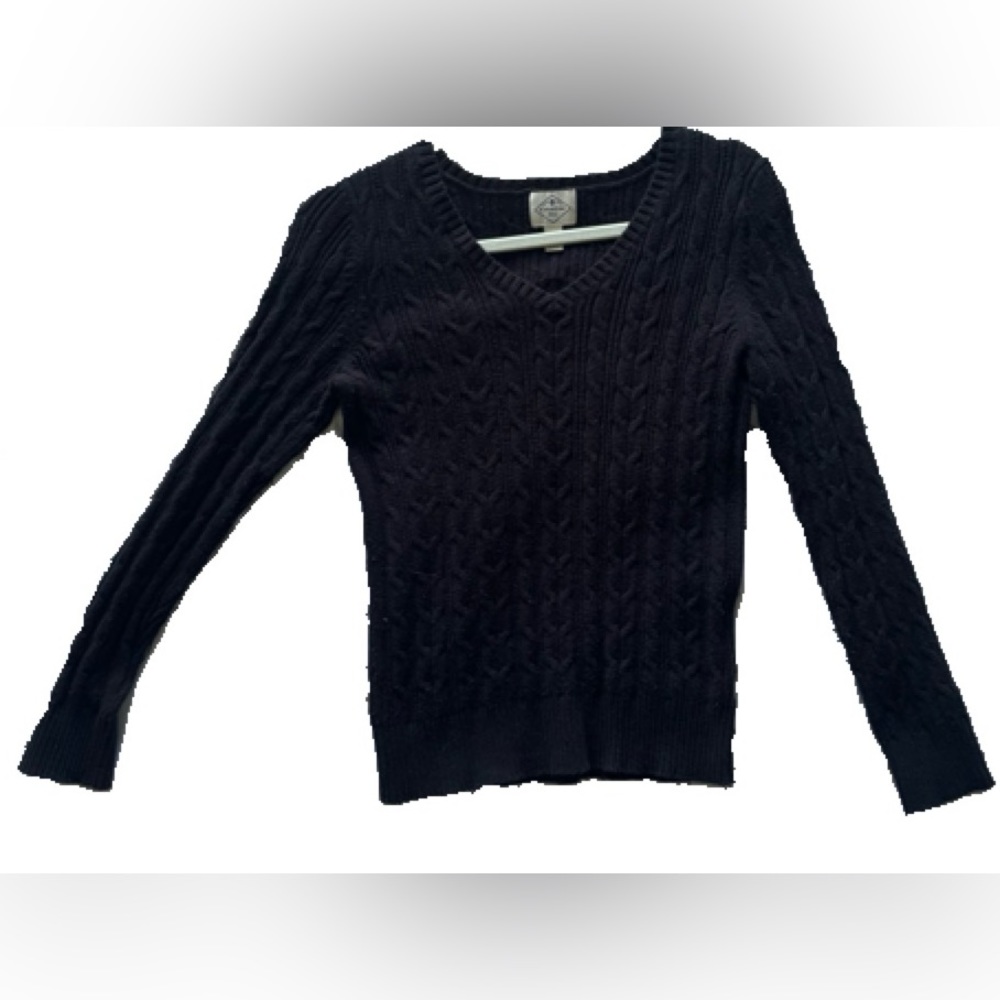 St. John’s Bay Black Fisherman Sweater Size S